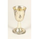 An Israeli silver goblet, stamped STERLING SILVER, with applied wirework decoration, 13cm, 2oz.