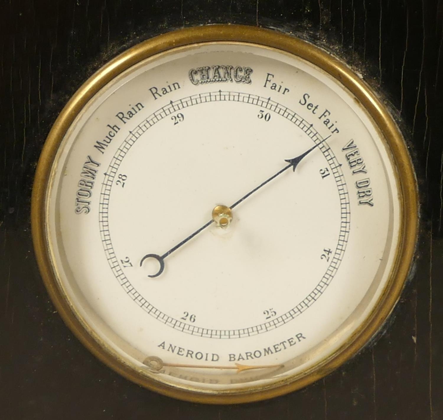 A 19th century ebonised mantel clock/barometer, with white enamel dials, the movement signed D.H, - Image 3 of 11