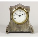 A silver mounted boudoir clock, Birmingham 1924, the white dial signed Veglia, with engine turned