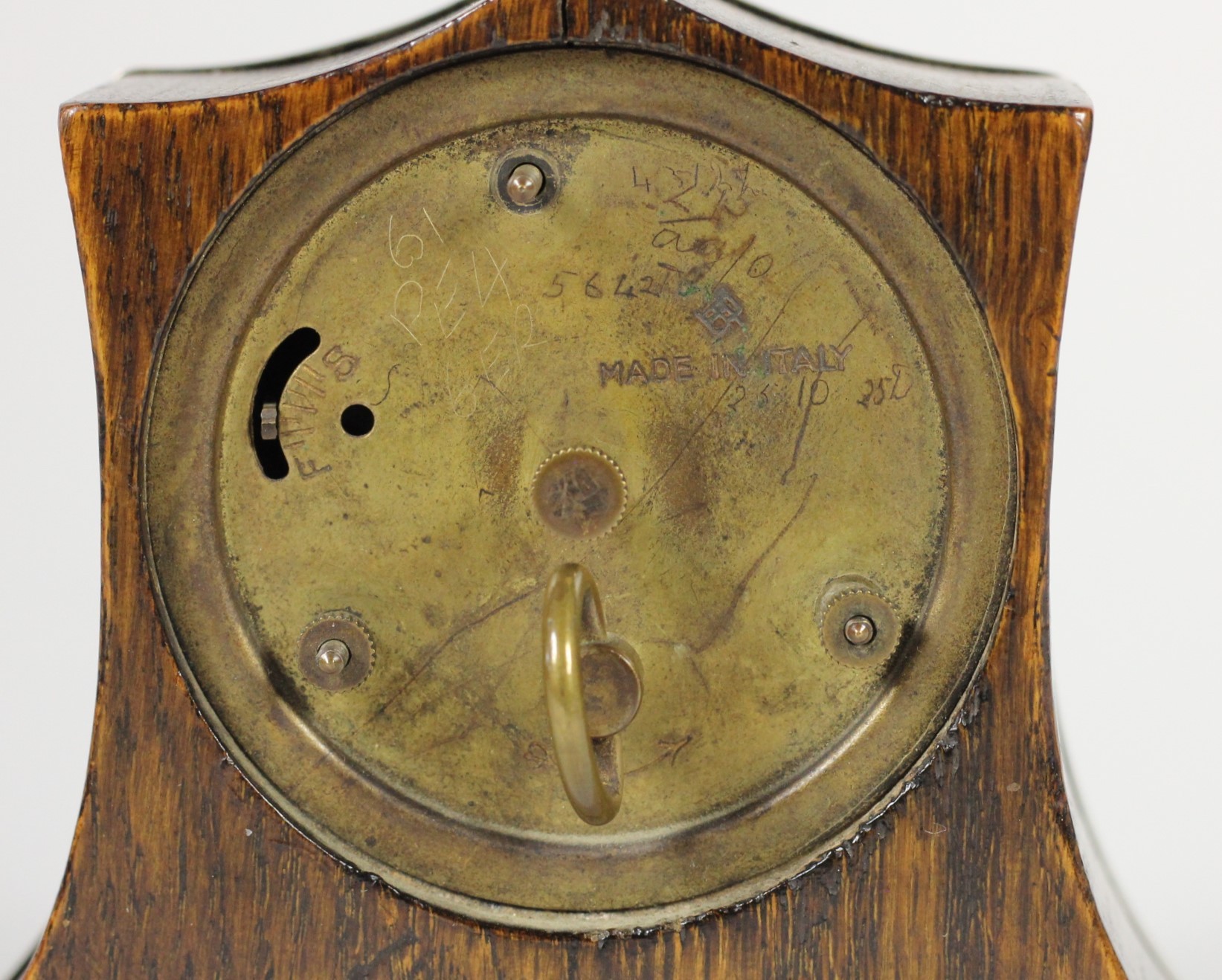 A silver mounted boudoir clock, Birmingham 1924, the white dial signed Veglia, with engine turned - Image 4 of 6