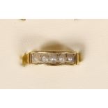 A Victorian 18ct gold half pearl ring, stamped W.P., 18ct, with lozenge registration mark for 27th