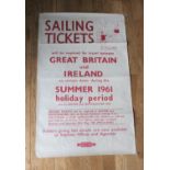 A B.R. (L.M Region) Double-Royal poster for sailing tickets between GB-Ireland (1961), and D/R B.