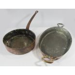 Two copper cooking/serving pans from Glasgow Central Station, both marked British Transport Hotels
