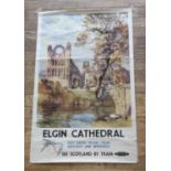 An original British Rail (Scottish Region) Double-Royal poster advertising Elgin Cathedral (From a