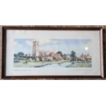 A framed/glazed carriage print, "Blythburgh, Suffolk" (Denham)