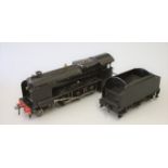 A Bassett-Lowke 0 Gauge Live Steam LMS Mogule 2-6-0 Locomotive and Tender, finished in black,