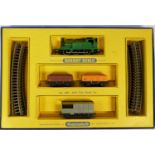 A Hornby-Dublo 0-6-0 tank good train set to include, a locomotive, 3 wagons and track, (boxed)
