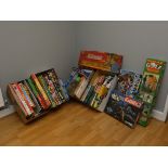 A large collection of board games, toys, and jigsaw puzzles to include, Colditz, Scrabble, Hot