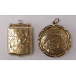 Two 9ct gold back and front lockets, 7.1gm.