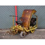 A 1960's petrol driven ride on lawnmower, model 'The Brott 20' Briggs & Stratton 6HP engine, and
