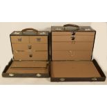 Two early 20th Century doctors apothecary/pharmaceutical cases, leather bound, with fitted