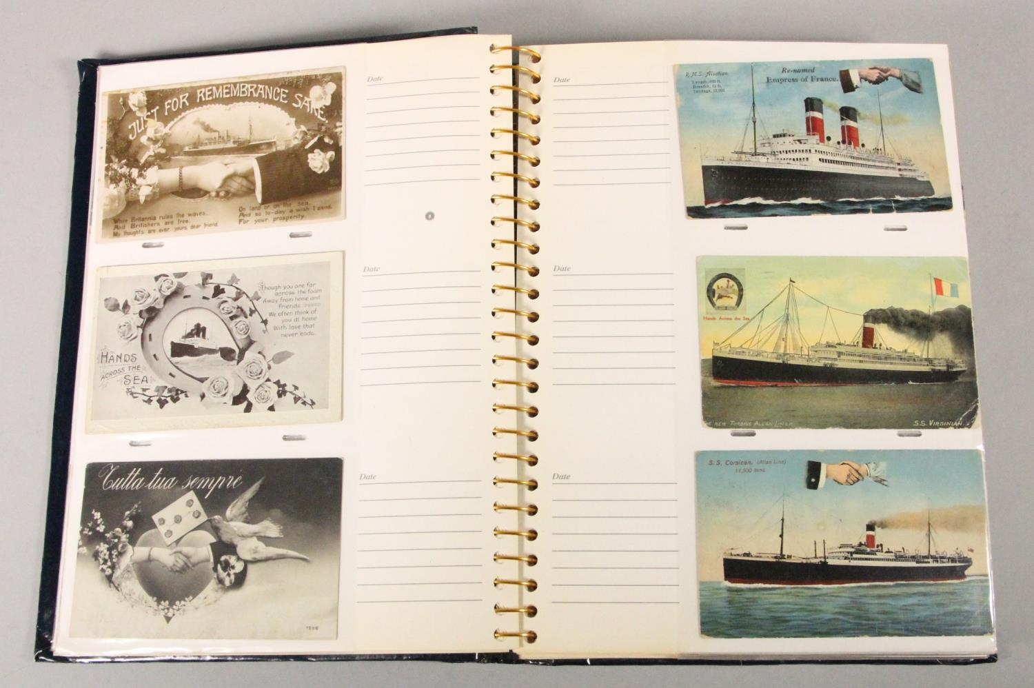 Brian Masterman Collection; an album of approximately 115 Hands Across the Sea nautical postcards, - Image 2 of 3