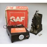 A GAF 200 AF/Synchro Slide projector, with box and manuel, together with a Specto Ltd Type C movie