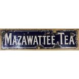 Mazawattee Tea, a single sided, vitreous enamel advertising sign, 15 x 61cm.