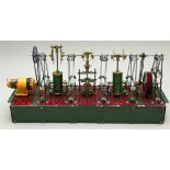 A scratch built Meccano display model of a working 'Pumping Station', motorised, moving wheels and
