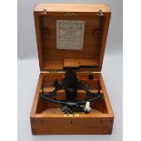 A Kelvin & Hughes Ltd., sextant, no 61726, 6" radius reading to 10", examined 1956, case