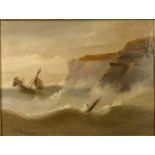 Edward King Redmore (1860-1941), two shipwreck scenes, oil on board, on signed bottom left, the