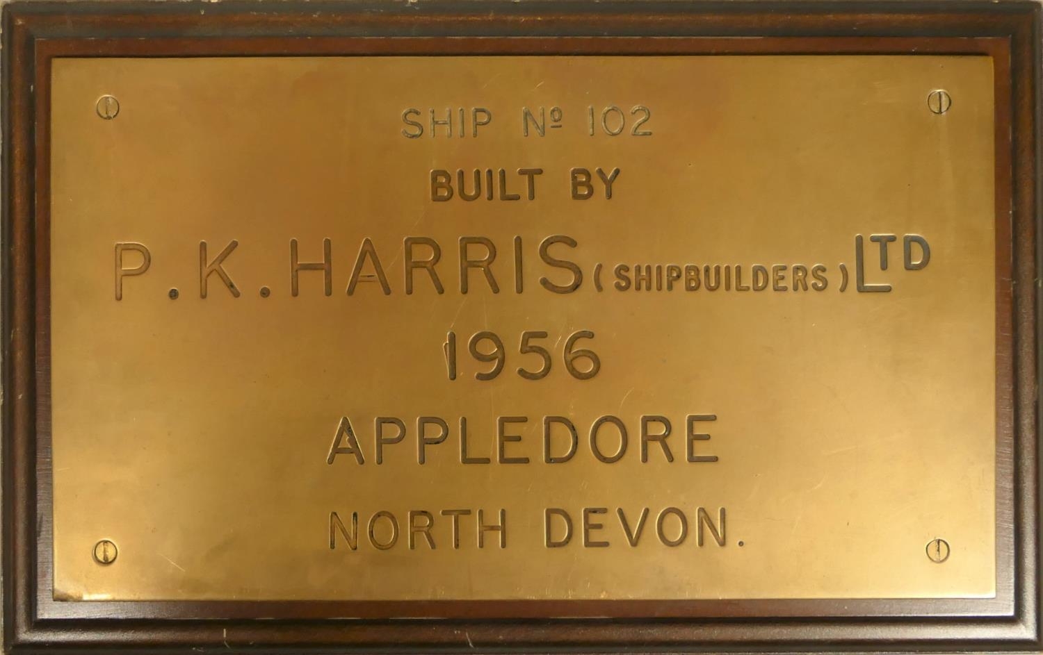 Brian Masterman Collection; Four brass shipping company wall plaques, A.F. Budge, P.K.Harris, - Image 3 of 12