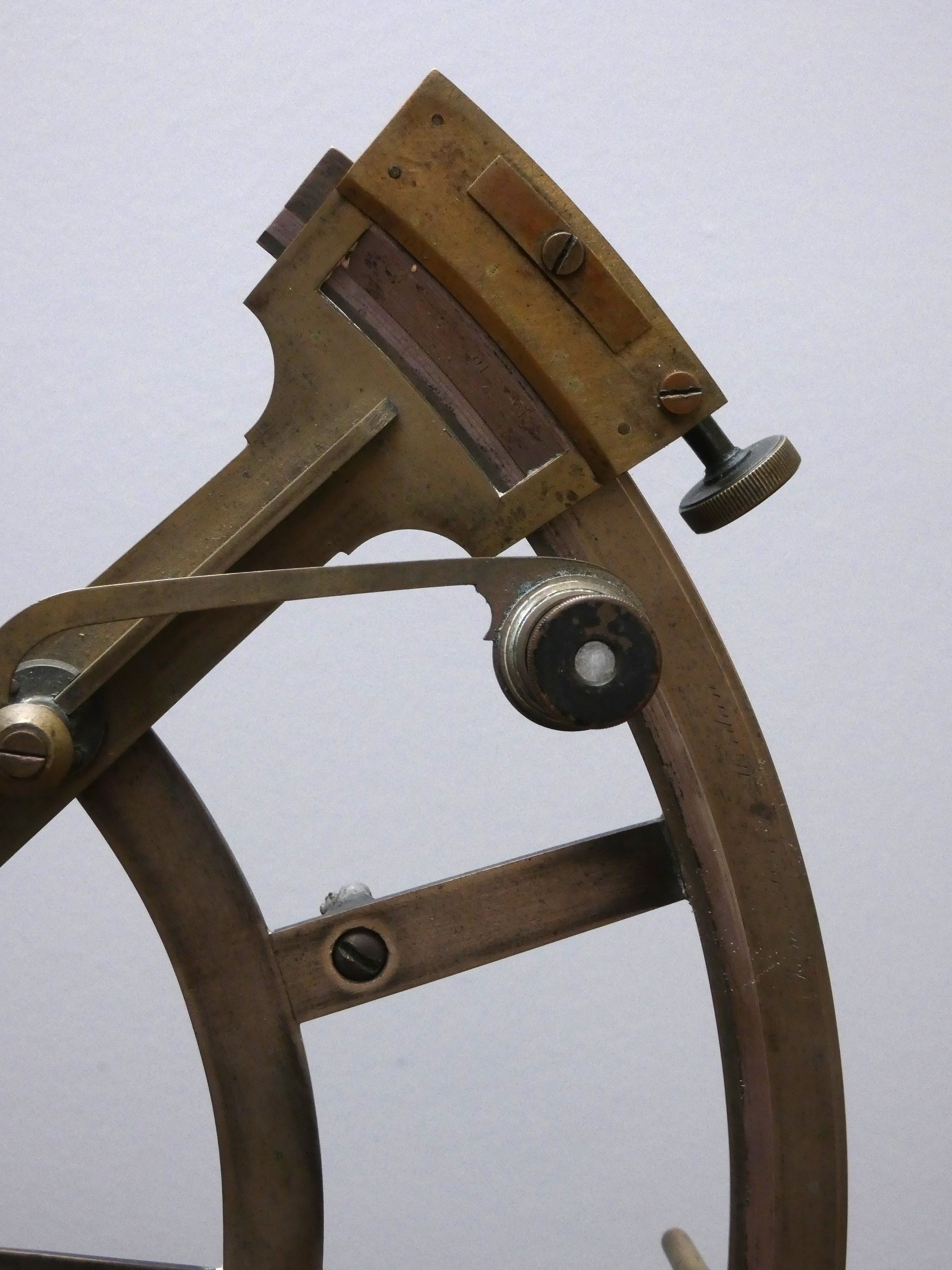 A 19th Century brass Naval sextant, signed James Barry with 8" internal sweep, accessories' in a - Image 2 of 5