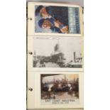 Brian Masterman Collection; two albums of postcards related to passenger liners, ferries, general