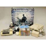 A boxed Commodore 64 C, serial number HB4447245E, a Terminator 2:Judgement Day cartridge game,