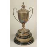 A silver sailing presentation trophy, Birmingham 1935, D.S.C., Loulia Cup, 27cm, 430gm, plinth Ex