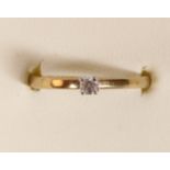 A 9ct gold single stone diamond ring, set with a brilliant cut stone, N 1/2, 2.2gm