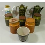 A collection of Hornsea pottery from the Saffron and Heirloom collections, including five storage