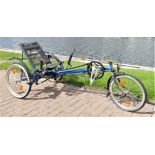 A Hase Kettwiesel recumbent pedal trike, c.2000, seven speed with adjustable mesh seat and quick