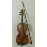 A 19th century two piece violin, after Stradivarius, Antonius Stradiuarius Cremonensis Faciebat