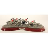 A Border Fine Art style metal cross country hunting model 'Across Country' number 46, 12 x 43 cm