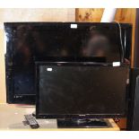 A Samsung 32inch TV (model number LE32B450C4W), together with an Hitachi 22inch TV (model number