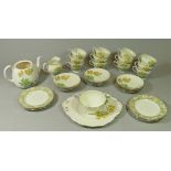 A 1930s Salisbury fine bone china tea service consisting of, six cups and saucers, milk jug, sugar