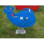 A Playdale outdoor/playground 'Springer' in the form of a whale, double-sided, made from high