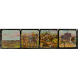 A set of twelve early Century coloured lantern slides, depicting the Transvaal war from the