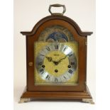 A Franz Hermie Debden bracket mantle clock, mahogany arched case, manual wind German