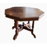 A Victorian mahogany octagonal library table