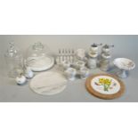 A collection of Royal memorabilia ceramics and other items to include marble kitchen wares. (2)