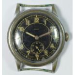 Tell, a stainless steel manual wind gentleman's wristwatch, with black dial, subsidiary seconds