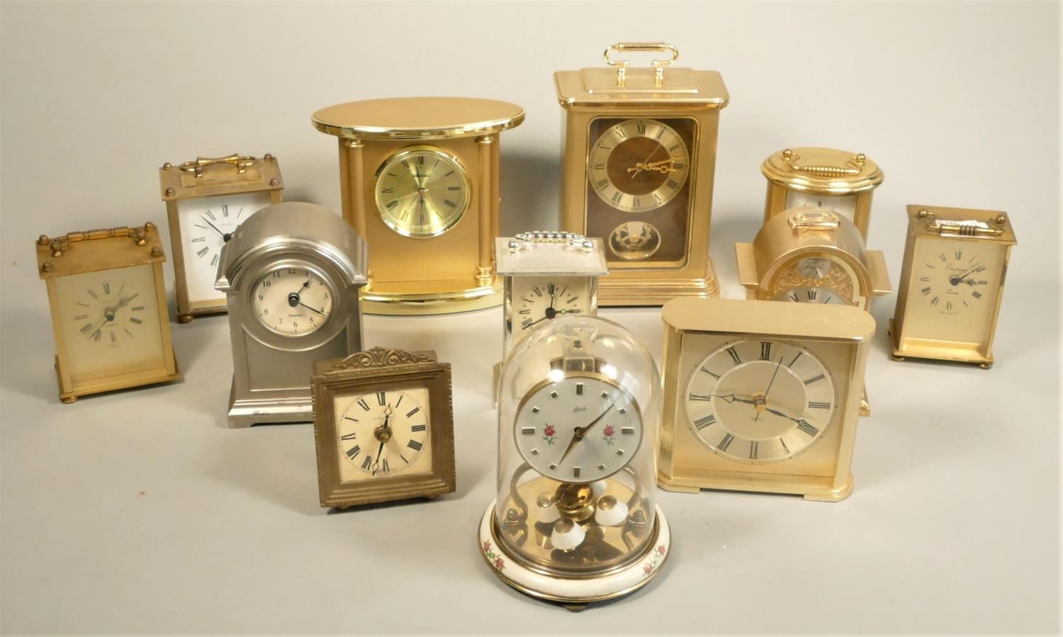 A collection of miniature novelty clocks including Waterford crystal, together with carriage, wall - Image 9 of 10