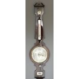 A Regency mahogany four glass wheel barometer, the level signed H. Cattaneo, York, 97cm.