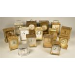 An extensive collection of carriage and anniversary mantle clocks. (4)