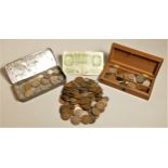 A collection of pre and post world war II coinage from Continental Europe and the U.S.A. to