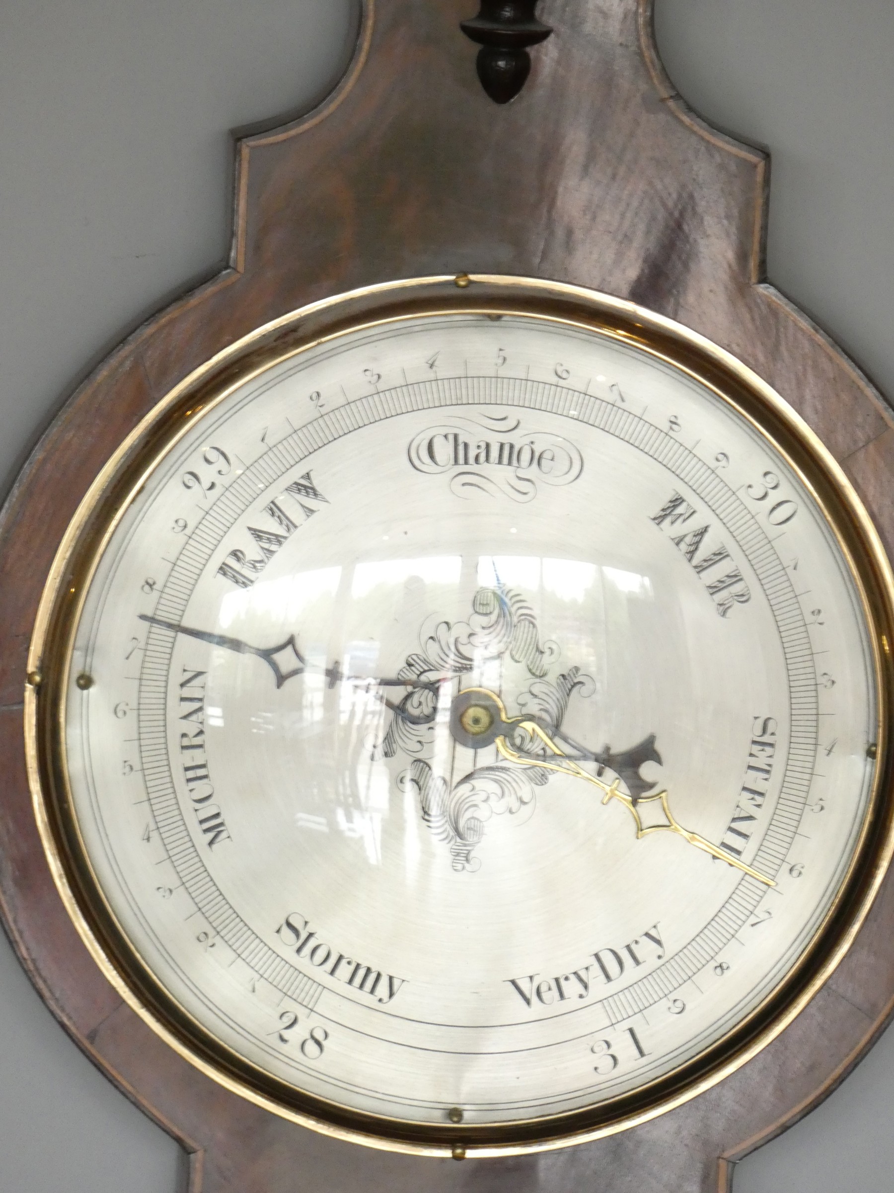 A Regency mahogany four glass wheel barometer, the level signed H. Cattaneo, York, 97cm. - Image 2 of 2