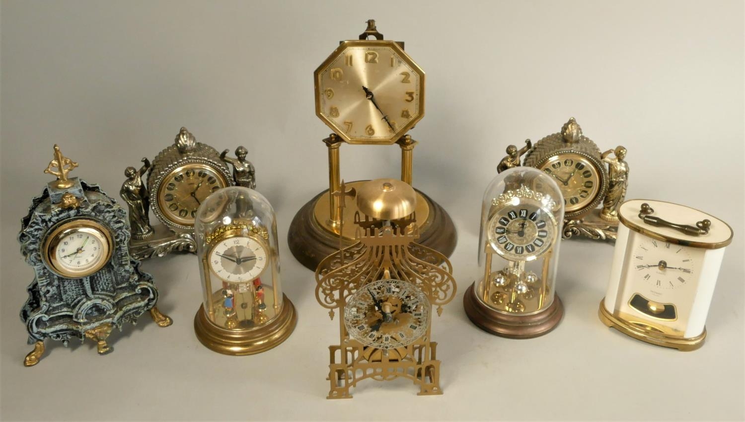 A collection of carriage and anniversary clocks together with a collection of barometers. (4) - Image 5 of 7