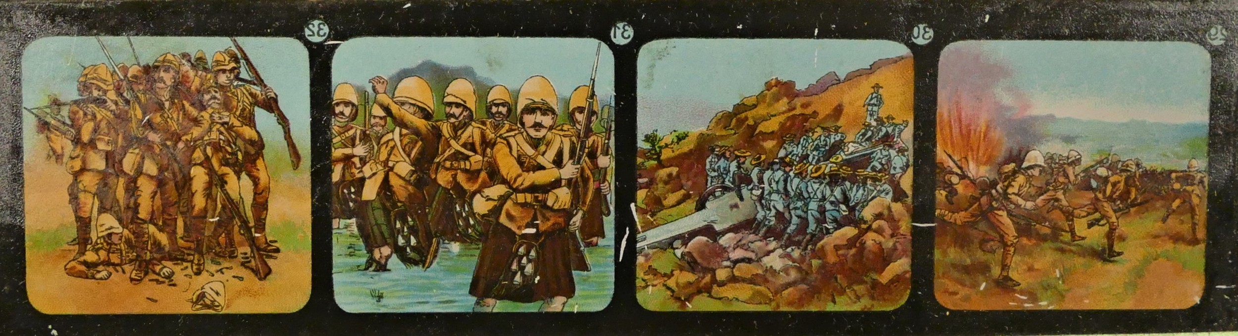 A set of twelve early Century coloured lantern slides, depicting the Transvaal war from the - Image 2 of 5