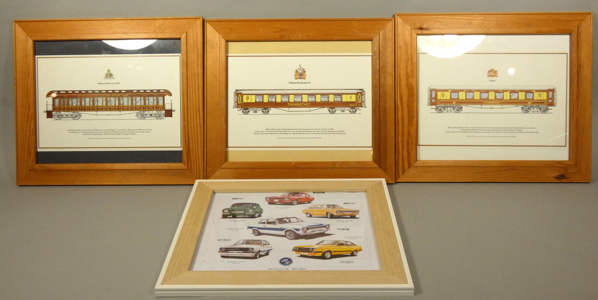 A set of ten automobile prints on polished aluminium sheets, together with a framed print - Image 3 of 3