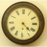 A Winterhalder & Hofmeier circular oak dial clock, the movement, stamped W&H Sch K, white enamel