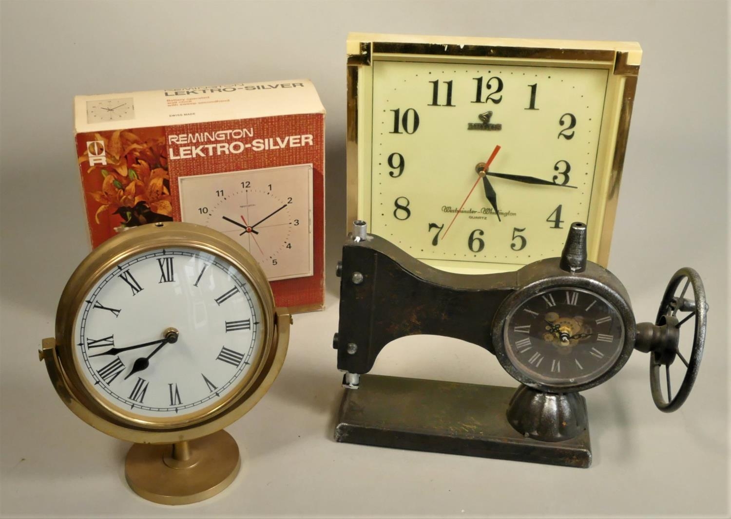 A collection of miniature novelty clocks including Waterford crystal, together with carriage, wall - Image 7 of 10