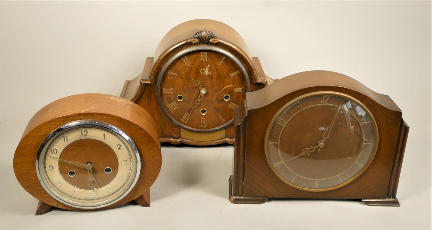 A collection of mid Century mantle clocks and barometers. (2) - Image 2 of 5